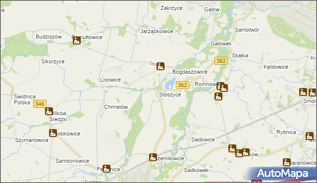 mapa Stoszyce, Stoszyce na mapie Targeo