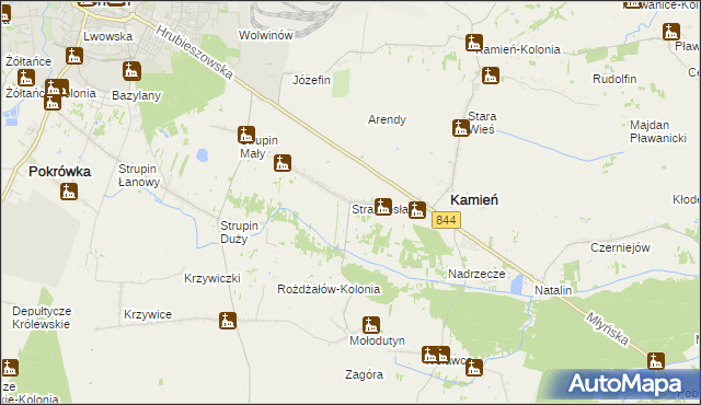 mapa Strachosław, Strachosław na mapie Targeo