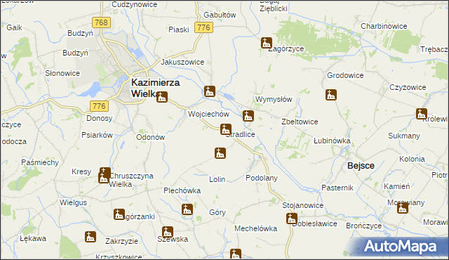 mapa Stradlice, Stradlice na mapie Targeo