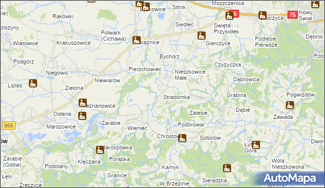 mapa Stradomka, Stradomka na mapie Targeo