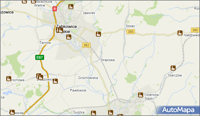 mapa Strąkowa, Strąkowa na mapie Targeo