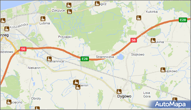 mapa Stramniczka, Stramniczka na mapie Targeo