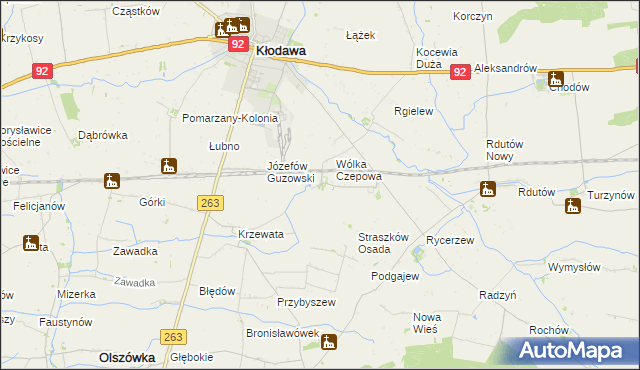 mapa Straszkówek, Straszkówek na mapie Targeo