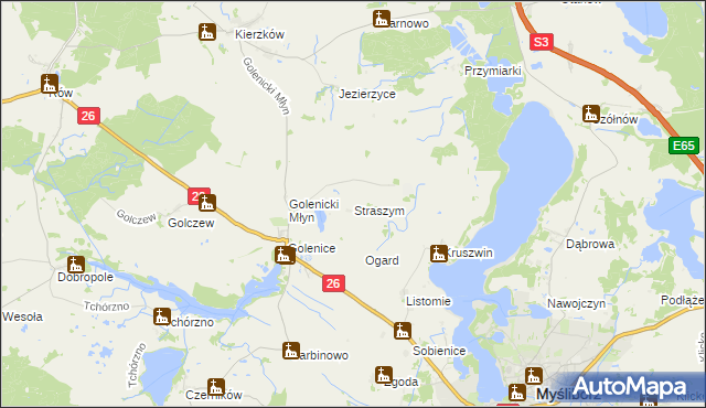 mapa Straszym, Straszym na mapie Targeo