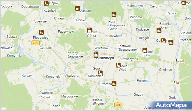 mapa Strawczyn, Strawczyn na mapie Targeo