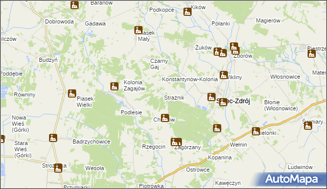 mapa Strażnik, Strażnik na mapie Targeo