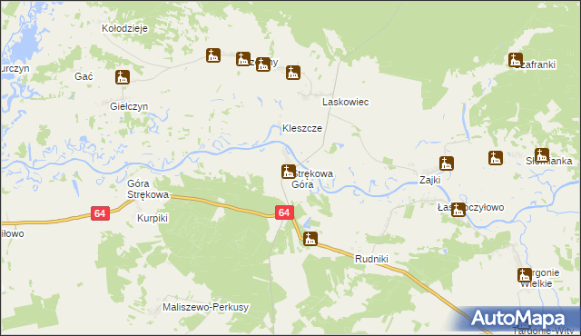 mapa Strękowa Góra, Strękowa Góra na mapie Targeo