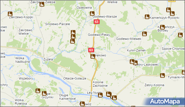 mapa Strękowo, Strękowo na mapie Targeo