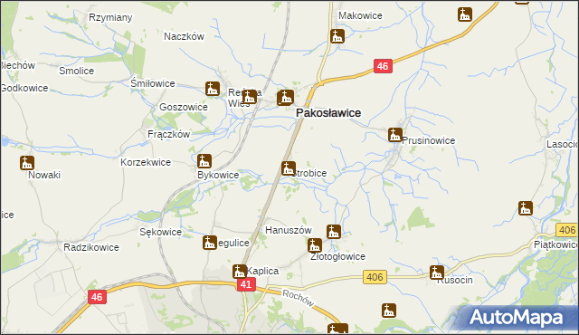 mapa Strobice, Strobice na mapie Targeo