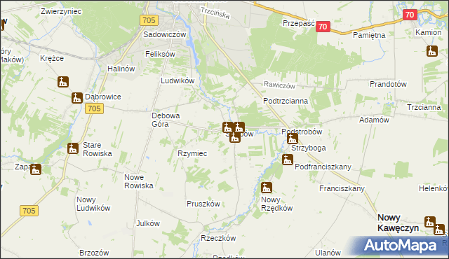 mapa Strobów, Strobów na mapie Targeo