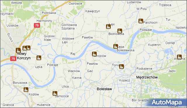 mapa Strojców, Strojców na mapie Targeo