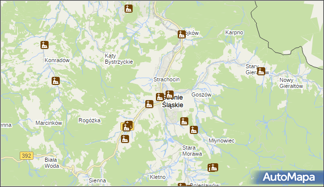 mapa Stronie Śląskie powiat kłodzki, Stronie Śląskie powiat kłodzki na mapie Targeo