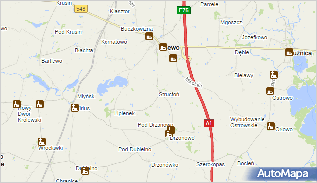 mapa Strucfoń, Strucfoń na mapie Targeo