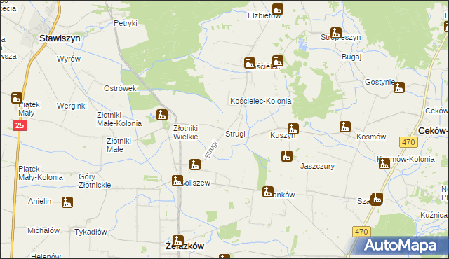 mapa Strugi gmina Żelazków, Strugi gmina Żelazków na mapie Targeo