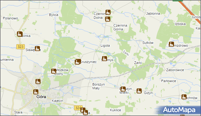 mapa Strumyk gmina Góra, Strumyk gmina Góra na mapie Targeo