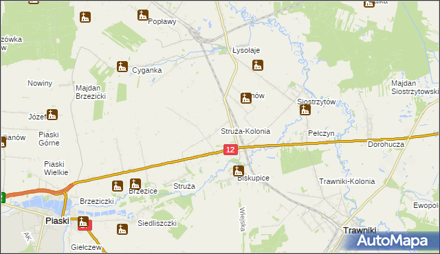 mapa Struża-Kolonia, Struża-Kolonia na mapie Targeo