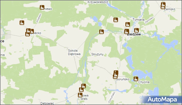 mapa Strużyny, Strużyny na mapie Targeo