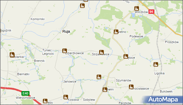 mapa Strzałkowice, Strzałkowice na mapie Targeo