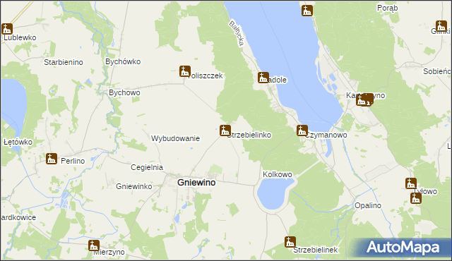 mapa Strzebielinko, Strzebielinko na mapie Targeo