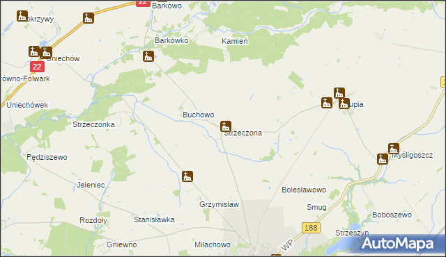 mapa Strzeczona, Strzeczona na mapie Targeo