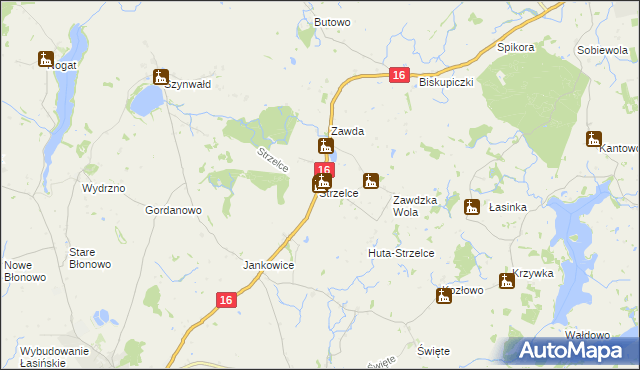 mapa Strzelce gmina Łasin, Strzelce gmina Łasin na mapie Targeo