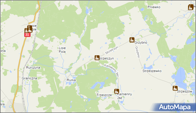 mapa Strzelczyn, Strzelczyn na mapie Targeo