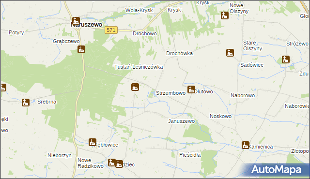 mapa Strzembowo, Strzembowo na mapie Targeo