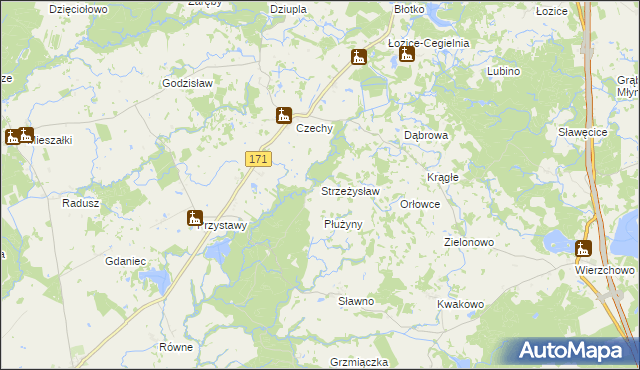mapa Strzeżysław, Strzeżysław na mapie Targeo