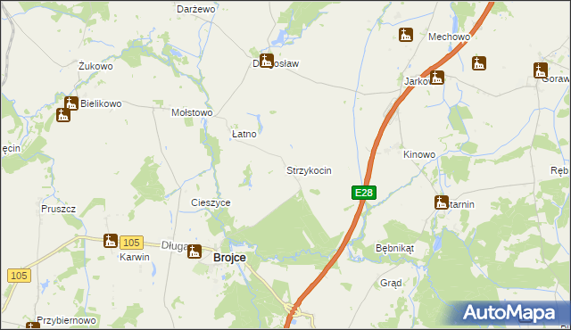 mapa Strzykocin, Strzykocin na mapie Targeo