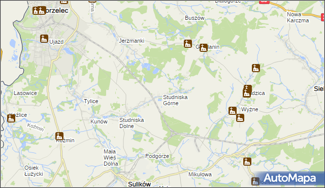 mapa Studniska Górne, Studniska Górne na mapie Targeo