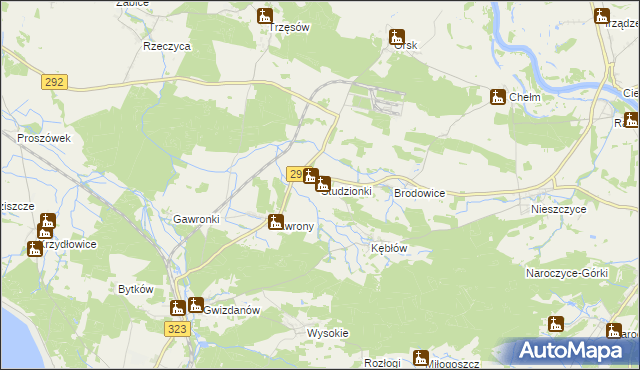 mapa Studzionki, Studzionki na mapie Targeo