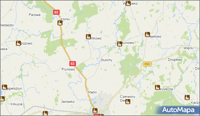 mapa Stulichy, Stulichy na mapie Targeo