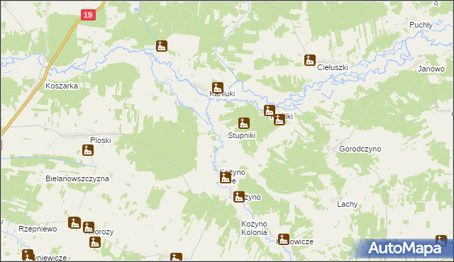 mapa Stupniki, Stupniki na mapie Targeo