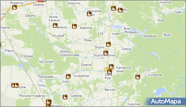 mapa Stużno-Kolonia, Stużno-Kolonia na mapie Targeo