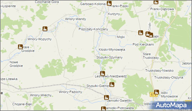 mapa Stypułki-Szymany, Stypułki-Szymany na mapie Targeo