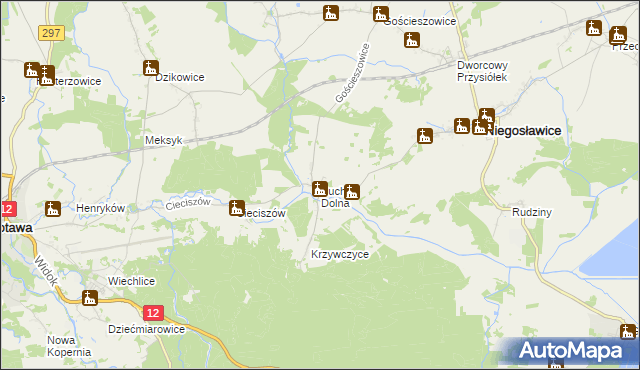 mapa Sucha Dolna, Sucha Dolna na mapie Targeo