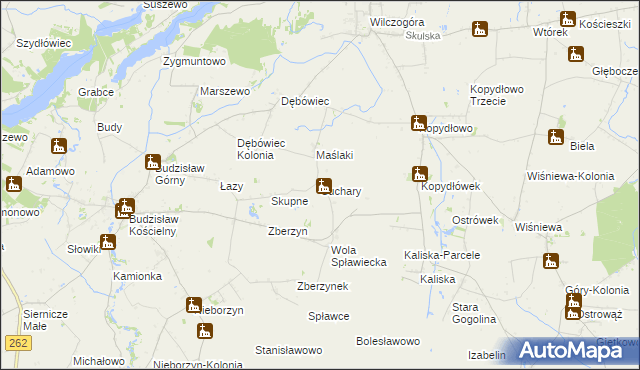 mapa Suchary gmina Wilczyn, Suchary gmina Wilczyn na mapie Targeo