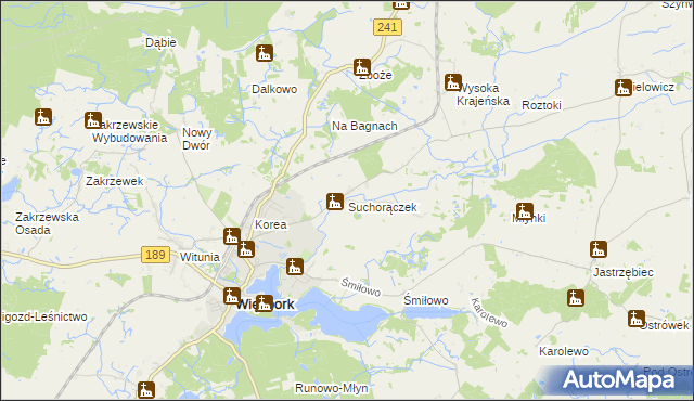 mapa Suchorączek, Suchorączek na mapie Targeo