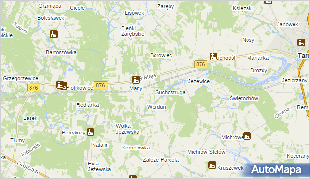 mapa Suchostruga, Suchostruga na mapie Targeo