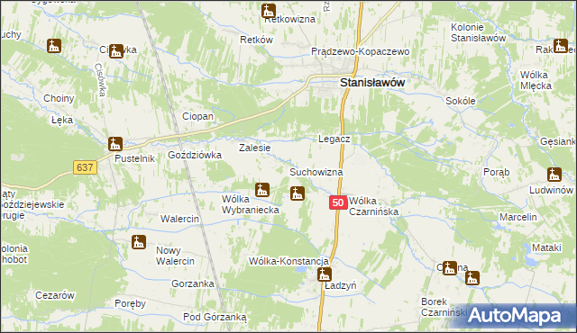 mapa Suchowizna, Suchowizna na mapie Targeo