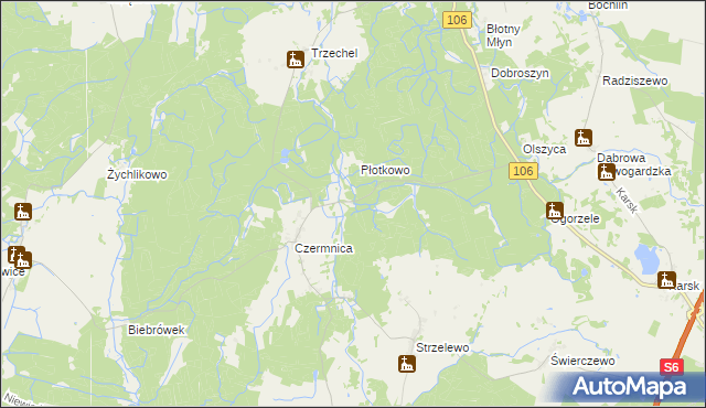 mapa Suchy Las gmina Nowogard, Suchy Las gmina Nowogard na mapie Targeo