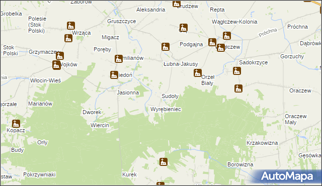 mapa Sudoły, Sudoły na mapie Targeo