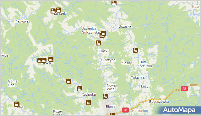 mapa Sufczyna, Sufczyna na mapie Targeo