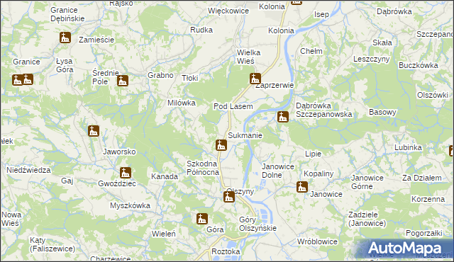 mapa Sukmanie, Sukmanie na mapie Targeo