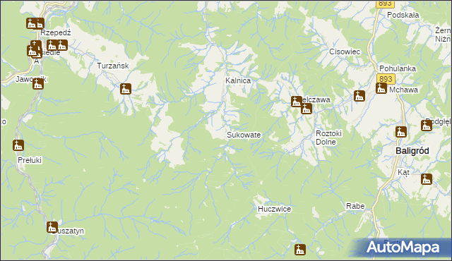 mapa Sukowate, Sukowate na mapie Targeo