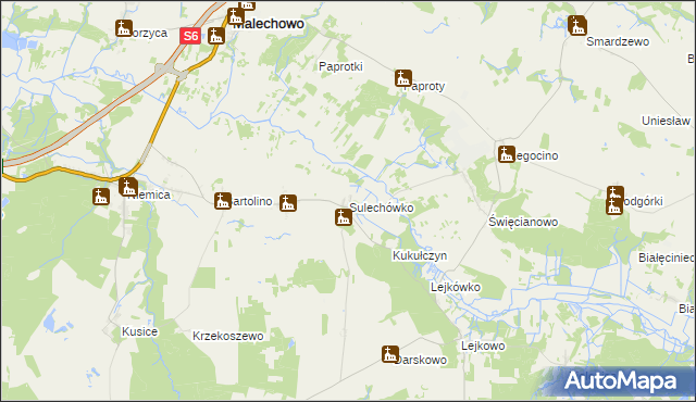 mapa Sulechówko, Sulechówko na mapie Targeo