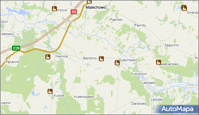 mapa Sulechowo, Sulechowo na mapie Targeo