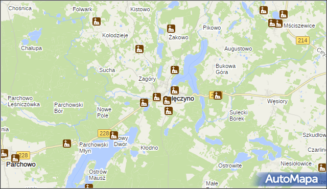 mapa Sulęczyno, Sulęczyno na mapie Targeo