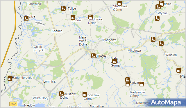 mapa Sulików powiat zgorzelecki, Sulików powiat zgorzelecki na mapie Targeo