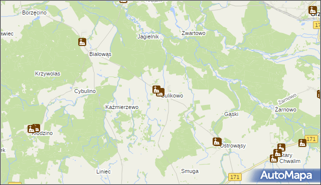 mapa Sulikowo gmina Barwice, Sulikowo gmina Barwice na mapie Targeo